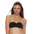 Women's Apt. 9&reg; Twisted Bandeau Bikini Top, Size: Large, Black