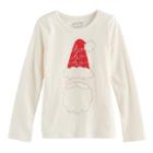 Girls 4-10 Jumping Beans&reg; Holiday Long-sleeved Tee, Size: 8, White Oth