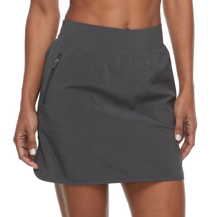 Women's Tek Gear&reg; Woven Zipper Pocket Skort, Size: Xl, Dark Grey