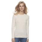 Women's Croft & Barrow&reg; Crewneck Tee, Size: Medium, Lt Beige