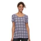 Women's Croft & Barrow&reg; Scoopneck Jacquard Top, Size: Large, Brt Purple