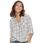 Women's Sonoma Goods For Life&trade; Button Printed Shirt, Size: Xl, Light Blue