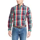 Men's Chaps Classic-fit Patterned Easy-care Stretch Button-down Shirt, Size: Medium, Blue (navy)