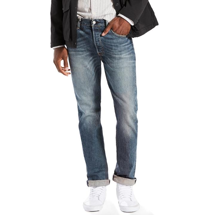 Men's Levi's&reg; 501&reg; Original Fit Stretch Jeans, Size: 44x32, Med Blue