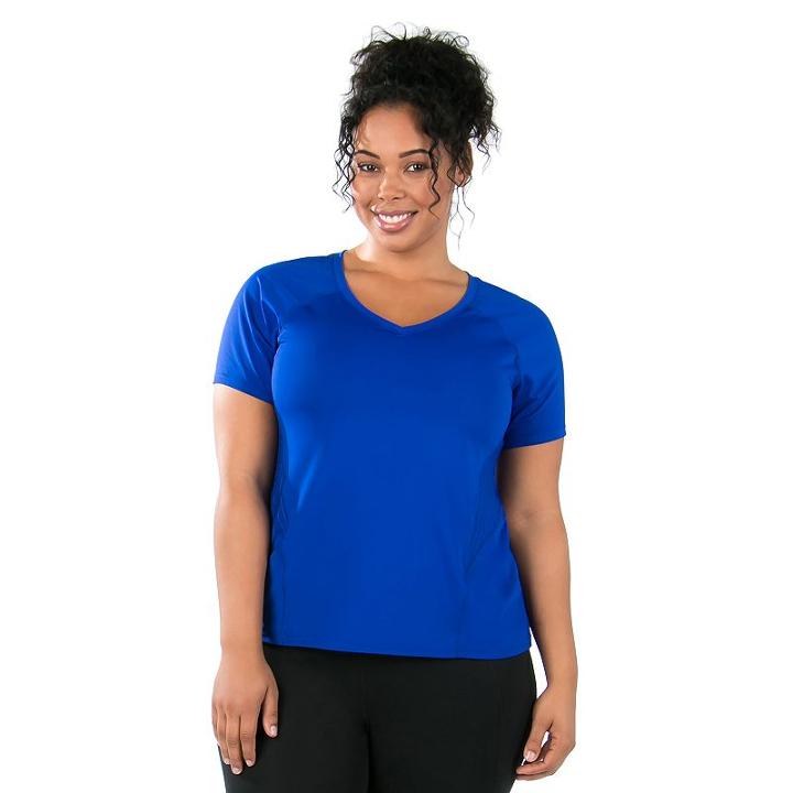 Plus Size Marika Spark V-neck Tee, Women's, Size: 0x, Med Blue