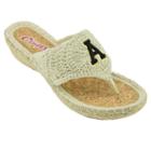 Women's Campus Cruzerz Appalachian State Mountaineers Pregame Flip-flops, Size: 8, Beig/green (beig/khaki)