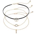 Geometric Choker Necklace Set, Women's, Black