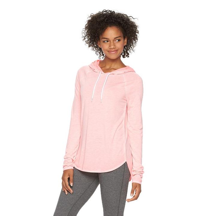 Juniors' So&reg; High-low Raglan Hoodie, Girl's, Size: Medium, Brt Pink
