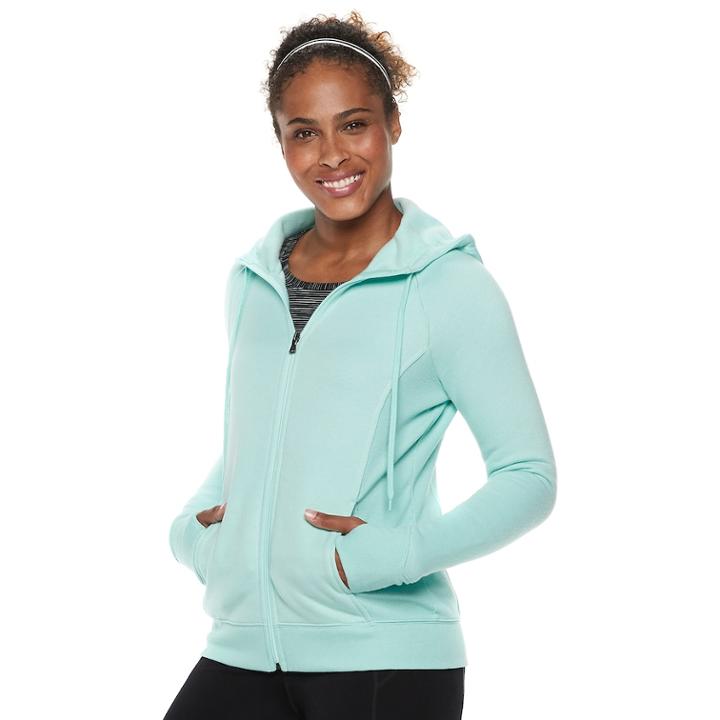 Petite Tek Gear&reg; Hooded Fleece Jacket, Women's, Size: M Petite, Lt Green