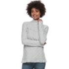 Women's Sonoma Goods For Life&trade; Fringe Cable-knit Mockneck Sweater, Size: Xxl, Light Grey
