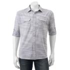 Men's Apt. 9&reg; Modern-fit Plaid Roll-tab Button-down Shirt, Size: Xl, Grey