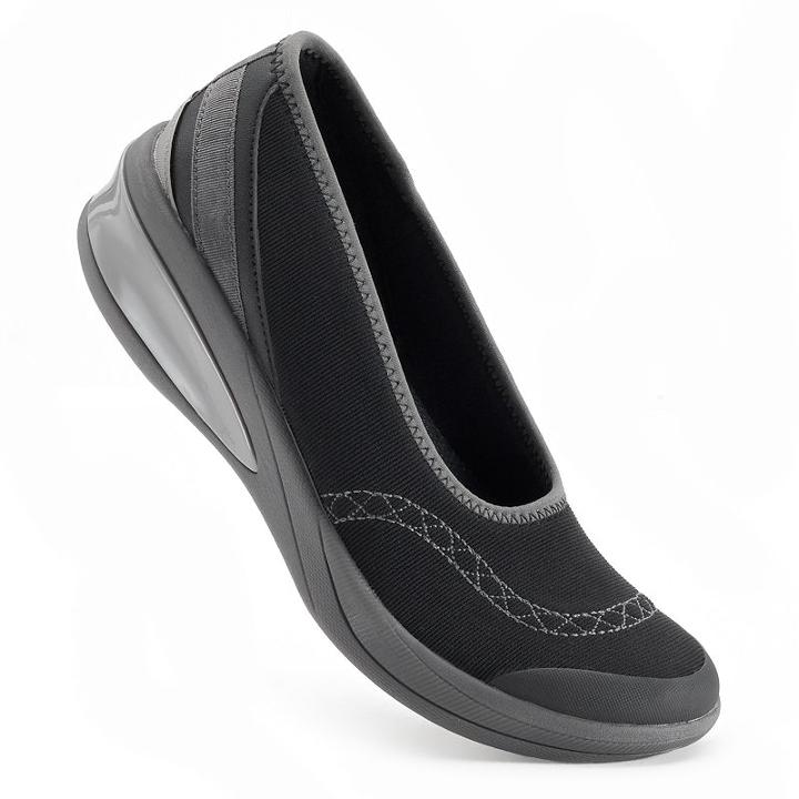 Natural Sport Fair Women's Slip-on Wedge Shoes, Size: Medium (7.5), Black