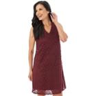 Women's Apt. 9&reg; Geometric Lace Swing Dress, Size: Regular, Dark Red