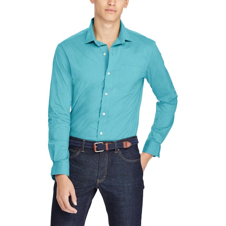 Men's Chaps Classic-fit Stretch Easy-care Woven Button-down Shirt, Size: Xl, Green