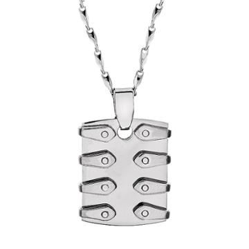 Brooklyn Exchange Stainless Steel Dog Tag Necklace - Men, Grey