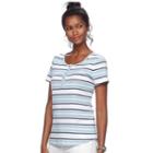 Women's Croft & Barrow&reg; Henley Tee, Size: Xl, Light Blue