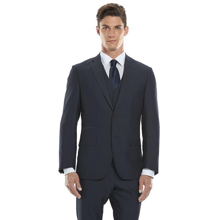 Men's Savile Row Modern-fit Navy Suit Jacket, Size: 48 - Regular, Dark Blue
