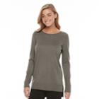 Women's Apt. 9&reg; Metallic Crewneck Sweater, Size: Medium, Grey