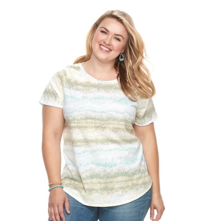 Plus Size Sonoma Goods For Life&trade; Essential Crewneck Tee, Women's, Size: 2xl, Dark Green