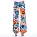 Women's White Mark Print Palazzo Pants, Size: Small, Multicolor