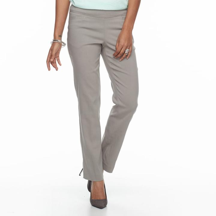 Petite Apt. 9&reg; Torie Modern Fit Straight-leg Dress Pants, Women's, Size: 12p-short, Dark Beige