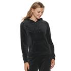 Women's Juicy Couture Embellished Velour Hoodie, Size: Large, Dark Grey
