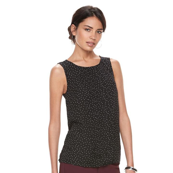 Women's Elle&trade; Pleated Tank Top, Size: Xs, Black