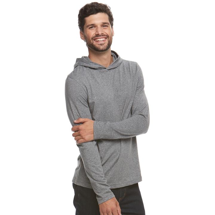 Men's Apt. 9&reg; Marled Hooded Tee, Size: Medium, Grey