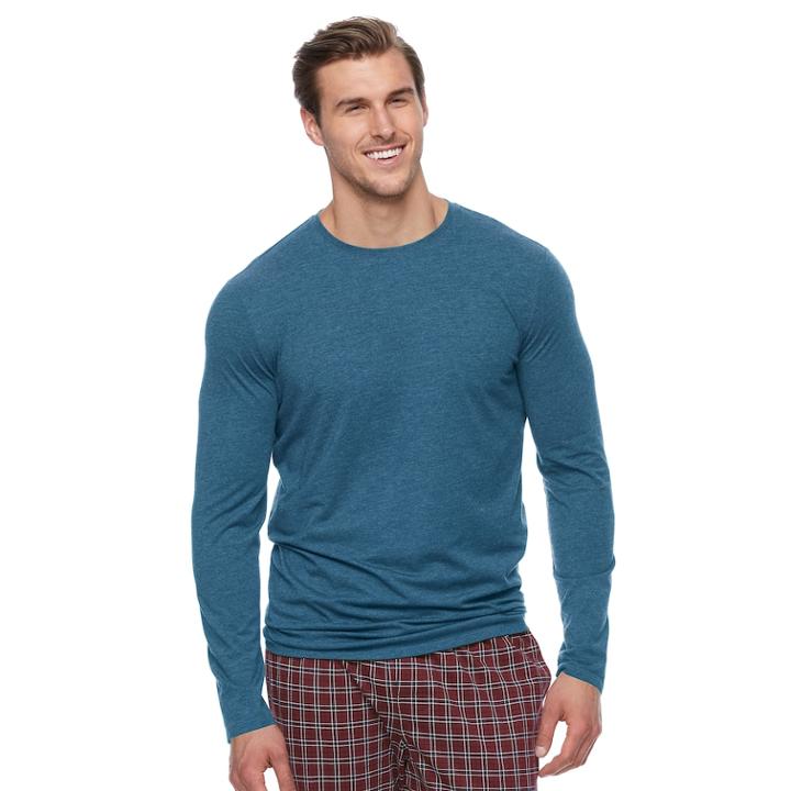 Big & Tall Apt. 9&reg; Premier Flex Classic-fit Stretch Crewneck Tee, Men's, Size: Xl Tall, Dark Blue