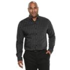 Big & Tall Van Heusen Flex Non-iron Classic-fit Windowpane Button-down Shirt, Men's, Size: 2xb, Black