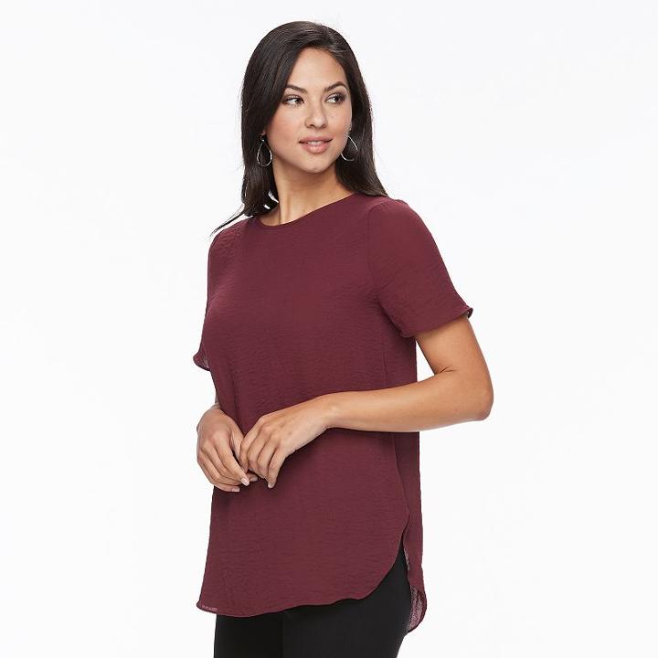 Women's Apt. 9&reg; High-low Tee, Size: Small, Red