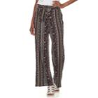 Women's Studio 253 Printed Soft Wide-leg Pants, Size: Medium, Dark Red