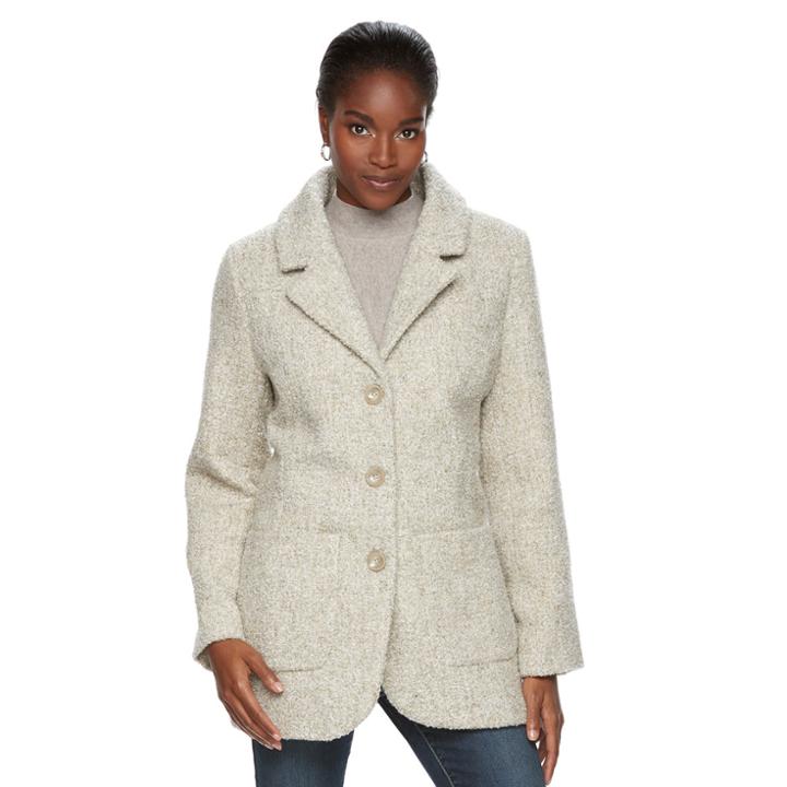 Women's Mo-ka Faux-wool Coat, Size: Medium, Lt Beige