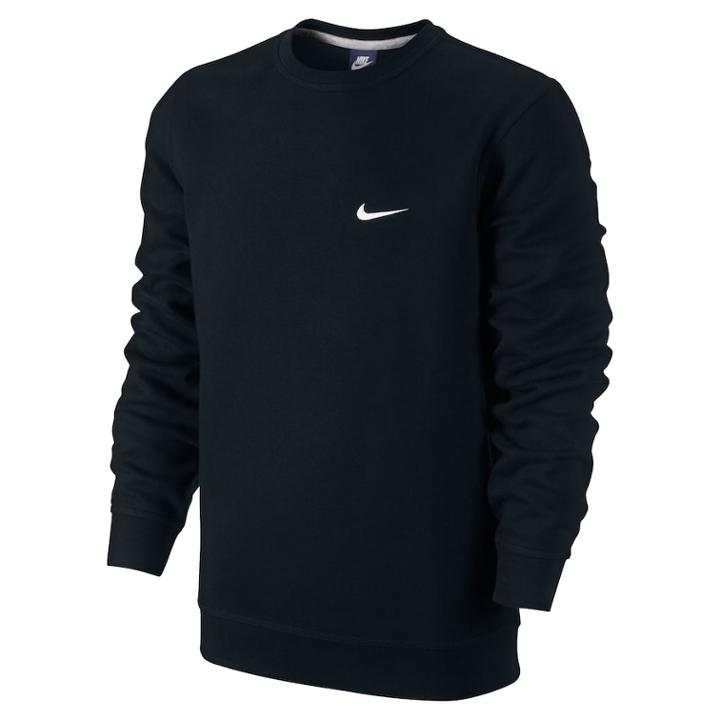 Men's Nike Swoosh Fleece Crew, Size: Large, Black