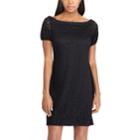 Women's Chaps Lace Off-the-shoulder Shift Dress, Size: Xs, Black