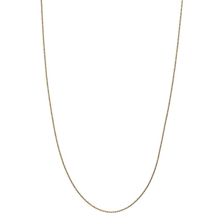 24k Gold Over Silver Etched Chain Necklace - 30 In, Women's, Yellow