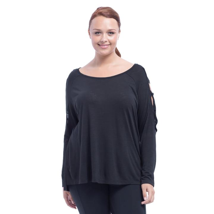 Plus Size Balance Collection Mercy Cross-strap Top, Women's, Size: 3xl, Black