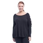 Plus Size Balance Collection Mercy Cross-strap Top, Women's, Size: 3xl, Black