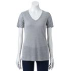 Women's Apt. 9&reg; Essential Marled Tee, Size: Small, Black