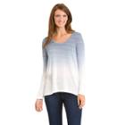 Women's Haggar Open-back Ombre Sweater, Size: Large, Blue (navy)