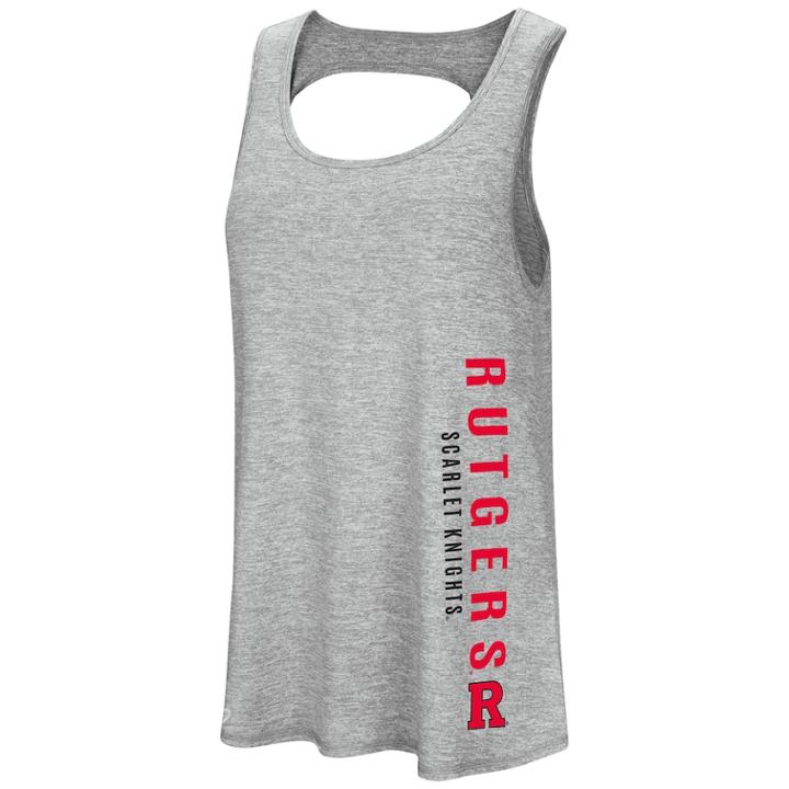 Women's Colosseum Rutgers Scarlet Knights Twisted Back Tank Top, Size: Xxl, Grey (charcoal)