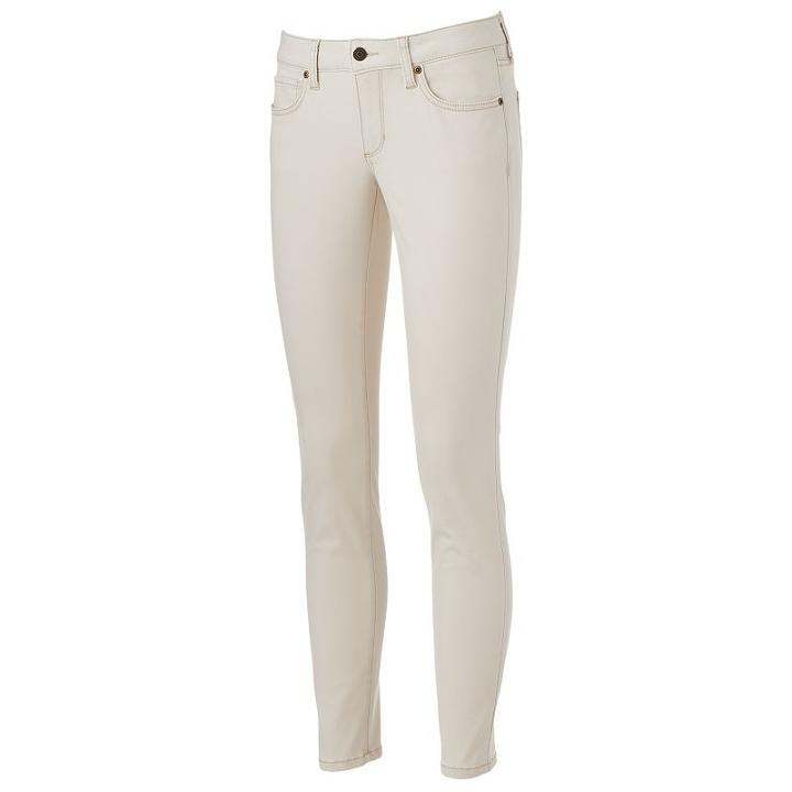 Women's Sonoma Goods For Life&trade; Curvy Fit Sateen Skinny Pants, Size: 14 Avg/reg, White Oth