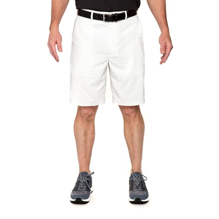 Men's Pebble Beach Classic-fit Plaid Marled Performance Tech Shorts, Size: 34, White