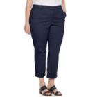 Plus Size Gloria Vanderbilt Rowan Roll-up Capris, Women's, Size: 22 - Regular, Blue
