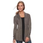 Women's Apt. 9&reg; Ribbed Cardigan, Size: Large, Black