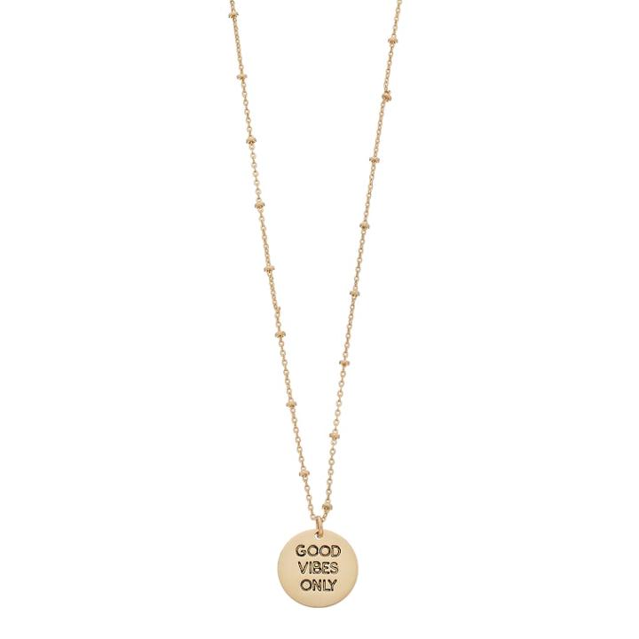 Lc Lauren Conrad Good Vibes Only Pendant Necklace, Women's, Gold
