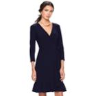 Women's Elle&trade; Faux-wrap Dress, Size: Xl, Blue