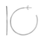 Primrose Sterling Silver Polished Tube C-hoop Earrings, Women's, Size: 60mm