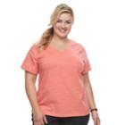 Plus Size Croft & Barrow&reg; Essential V-neck Tee, Women's, Size: 0x, Lt Orange
