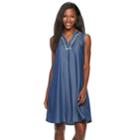 Women's Hope & Harlow Embroidered Shirt Dress, Size: 10, Blue